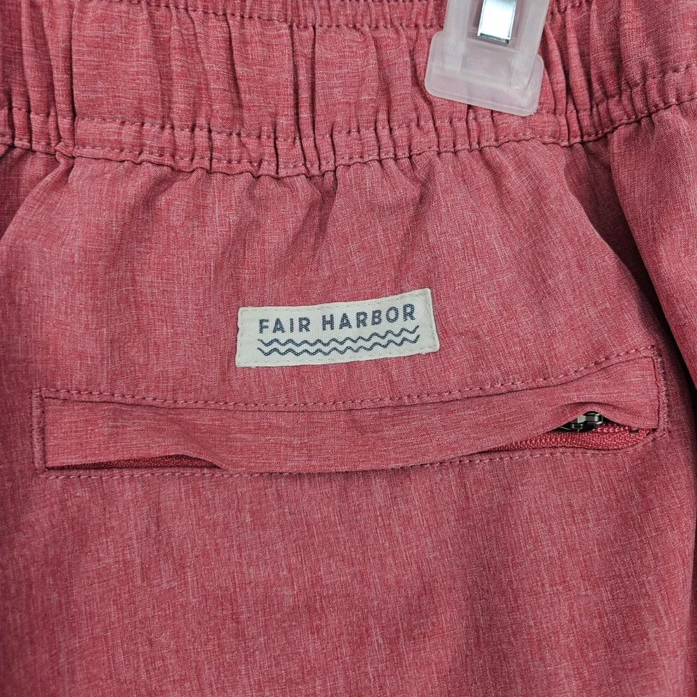 Fair‎ Harbor Swim Trunks Mens Medium Board Shorts Red Lined Outdoor Summer